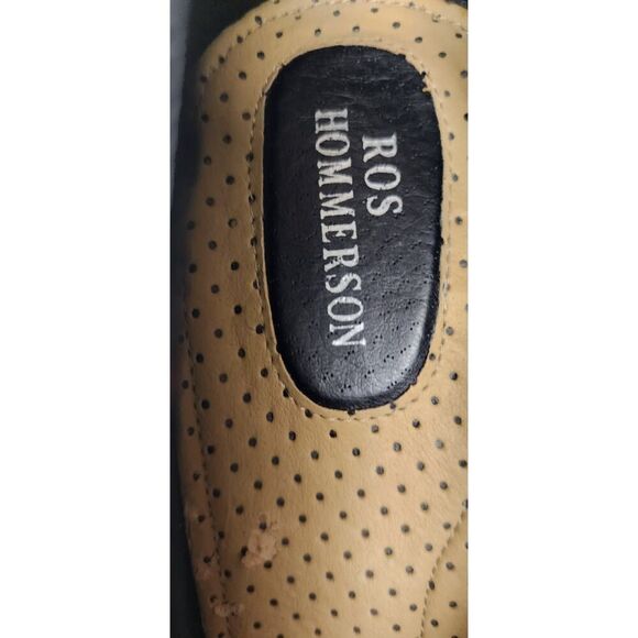 Ros Hommerson Marta H-37773 Vintage Black Leather Oxfords Heel Shoes Size 6W - Picture 11 of 11